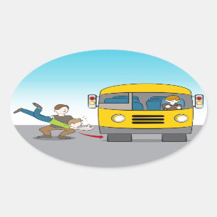Thrown Under Bus Oval Sticker
