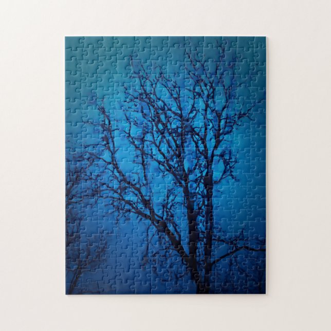 Thru The Glass Weeping Tree Abstract Landscape Art Jigsaw Puzzle (Vertical)