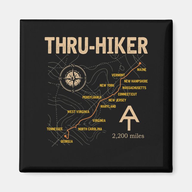 Thruh Hiker Appalachian Trail Hiking  Magnet (Front)