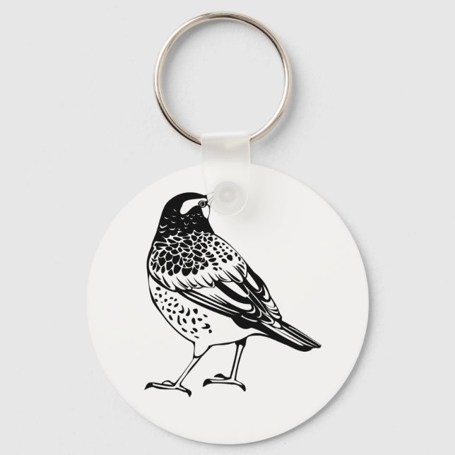 Thrush Silhouette Key Ring (Front)