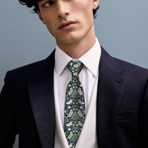 Thrushes Birds William Morris Inspired Men's Tie