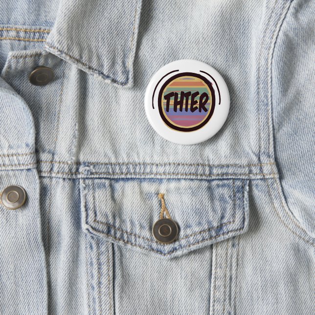 THTER Pronoun Rainbow Circle Pride 6 Cm Round Badge (In Situ)