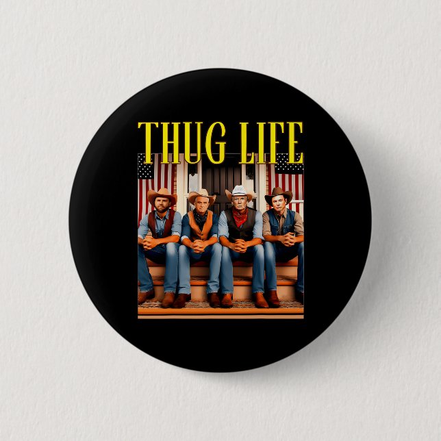Thug Life Trump Vance Kennedy Elon  6 Cm Round Badge (Front)
