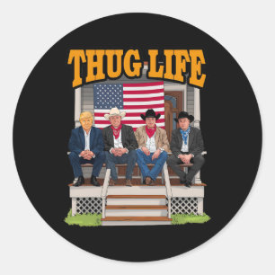 Thug Life Trump Vance Kennedy Elon Shirt  Classic Round Sticker