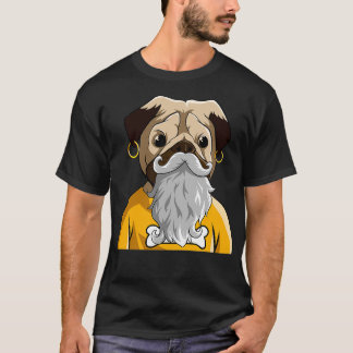 THUG PUG BEARD WITH EARRING T-Shirt