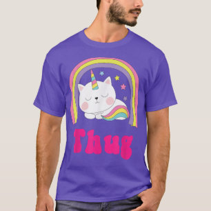 Thug Shirts Sarcastic Retro Rainbow Funny Unicorn