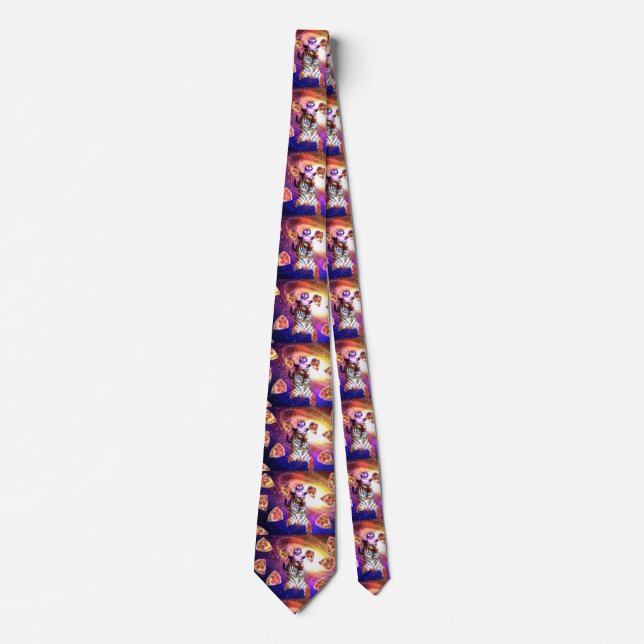 Thug Space Cat On Tiger Unicorn Tie (Front)