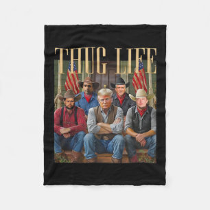 Thug Trump Vance Kennedy Elon For Life Graphic Fleece Blanket