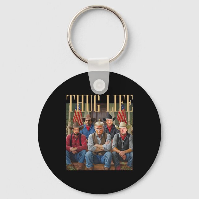 Thug Trump Vance Kennedy Elon For Life Graphic  Key Ring (Front)