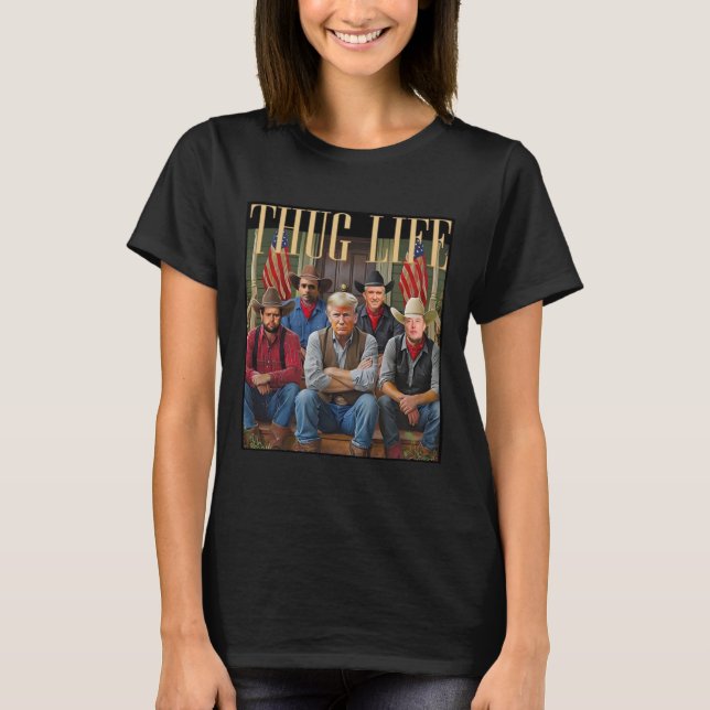 Thug Trump Vance Kennedy Elon For Life Graphic  T-Shirt (Front)