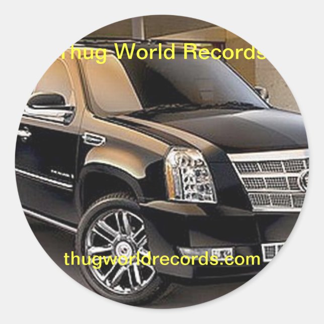 thug world records Cadillac sticker (Front)