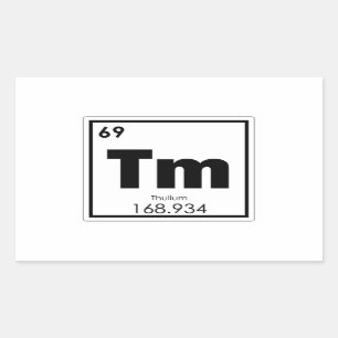 Thulium chemical element symbol chemistry formula rectangular sticker