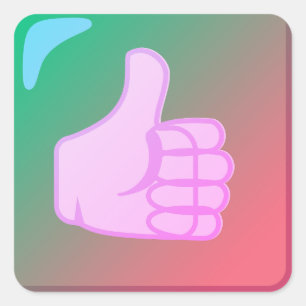 Thumb Button Icon Square Sticker