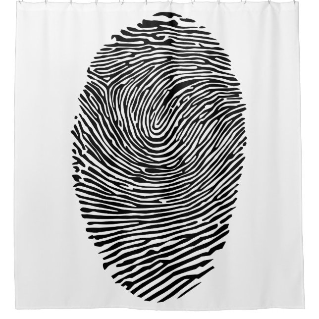 Thumb finger print  shower curtain (Front)