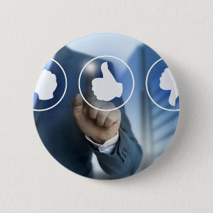 thumb icons for Customer review concept 6 Cm Round Badge