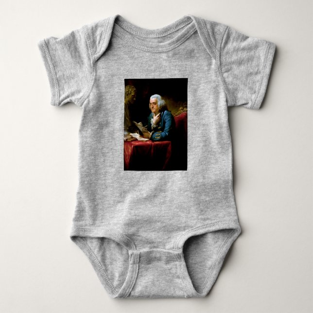 Thumb Portrait, Benjamin Franklin Founding Father Baby Bodysuit (Front)