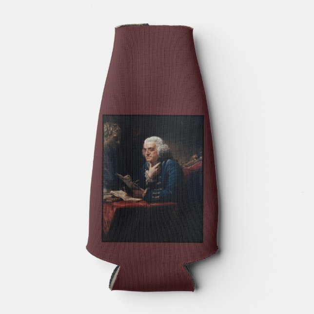 Thumb Portrait, Benjamin Franklin Founding Father Bottle Cooler (Front)