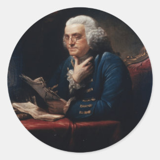 Thumb Portrait, Benjamin Franklin Founding Father Classic Round Sticker