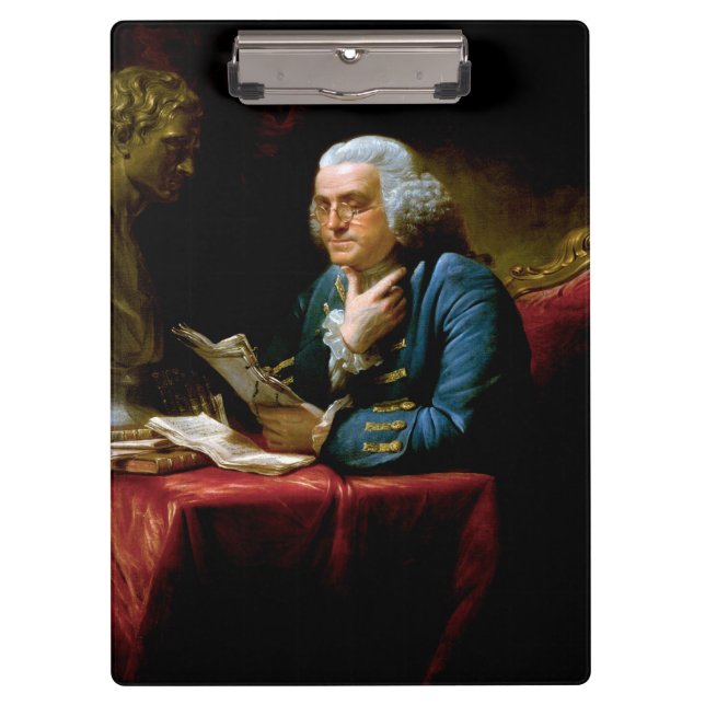 Thumb Portrait, Benjamin Franklin Founding Father Clipboard (Front)