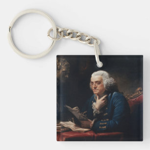 Thumb Portrait, Benjamin Franklin Founding Father Key Ring