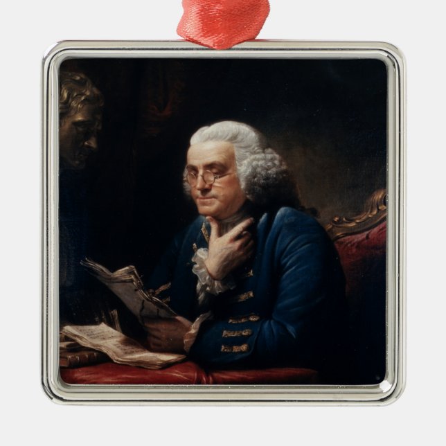 Thumb Portrait, Benjamin Franklin Founding Father Metal Ornament (Front)