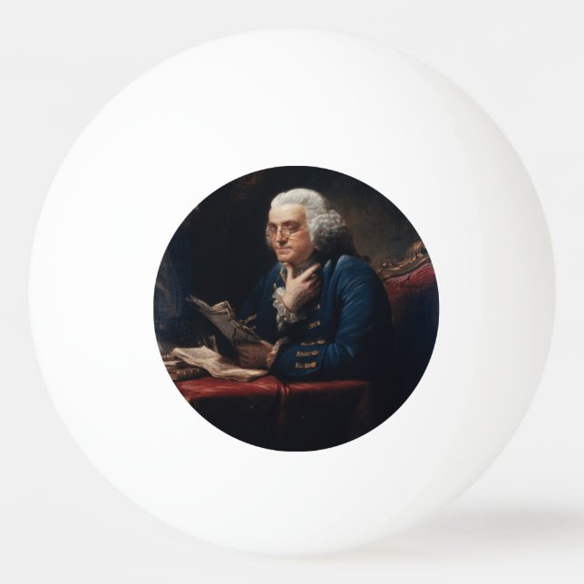 Thumb Portrait, Benjamin Franklin Founding Father Ping Pong Ball (Front)