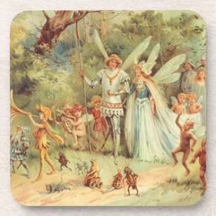 Thumbelina and Prince Wedding, Vintage Fairy Tales Coaster