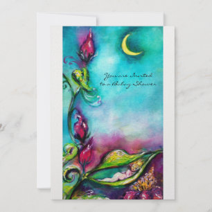 THUMBELINA ,blue pink red white ice metallic Invitation