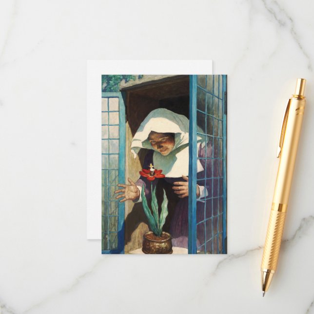 Thumbelina by Newell Convers Wyeth Enclosure Card (Front/Back In Situ)