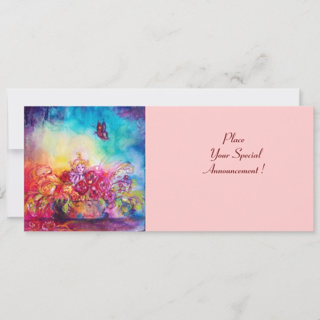 THUMBELINA,FLOWER BASKET AND BUTTERFLY ANNOUNCEMENT (Front)