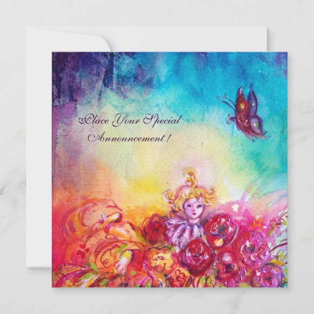 THUMBELINA,FLOWER BASKET AND BUTTERFLY ANNOUNCEMENT (Front)