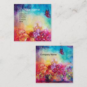 THUMBELINA,FLOWER BASKET AND BUTTERFLY SQUARE BUSINESS CARD