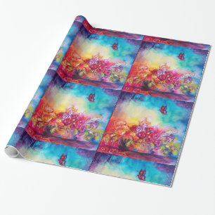 THUMBELINA ,FLOWER BASKET AND BUTTERFLY WRAPPING PAPER