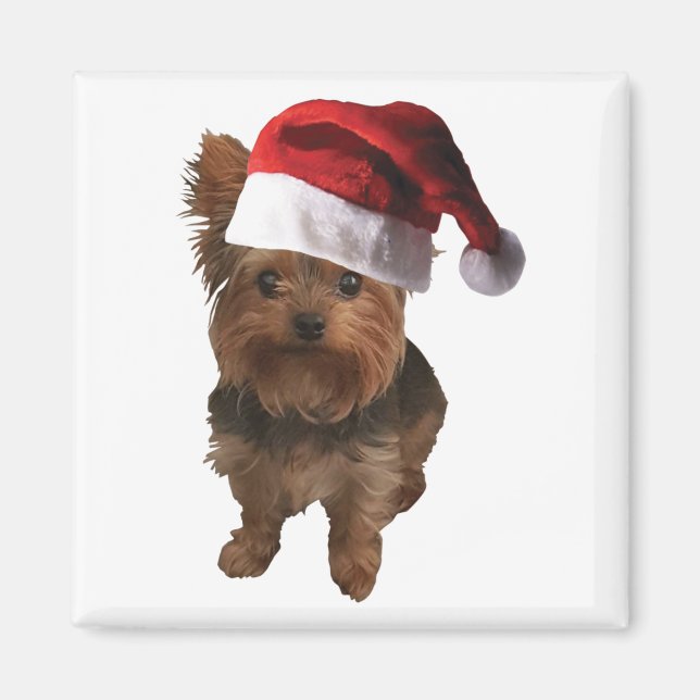 thumbnail_Santa Hat Yorkie Magnet (Front)