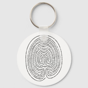 Thumbprint Labyrinth Key Ring