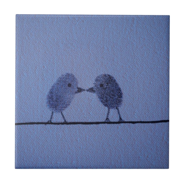 Thumbprint Lovers Ceramic Tile (Front)