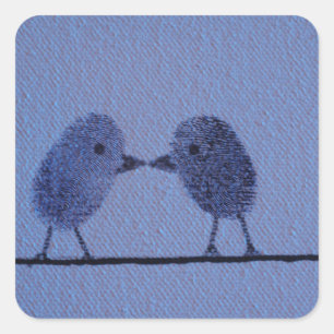 Thumbprint Lovers Square Sticker
