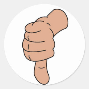 Thumbs down classic round sticker