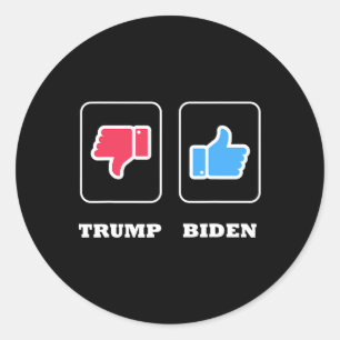 Thumbs Down For Trump And Thumbs Up For J. Biden  Classic Round Sticker