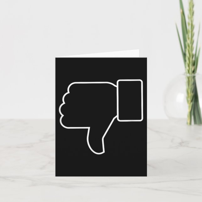 Thumbs Down, Funny, Jokes, Sarcastic  Card (Front)
