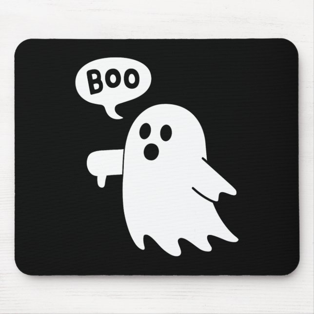 Thumbs Down Ghost Screaming Boo Disapproval Ghost  Mouse Pad (Front)