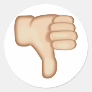 Thumbs Down Sign Emoji Classic Round Sticker