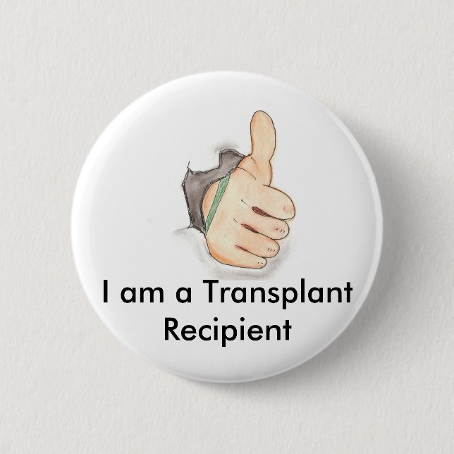 Thumbs up 6 cm round badge (Front)