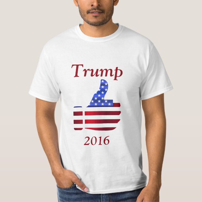 Thumbs Up American Flag Donald Trump T-shirt (Front)