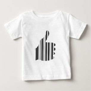 THUMBS UP BAR CODE Thumb Gesture Pattern Design Baby T-Shirt