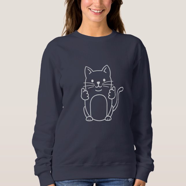 THUMBS UP CAT SWEATSHIRT (Front)