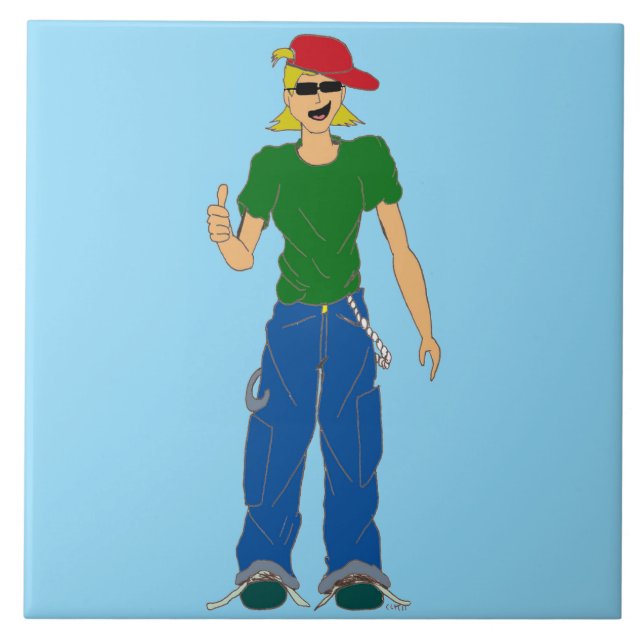 thumbs up ceramic tile (Front)