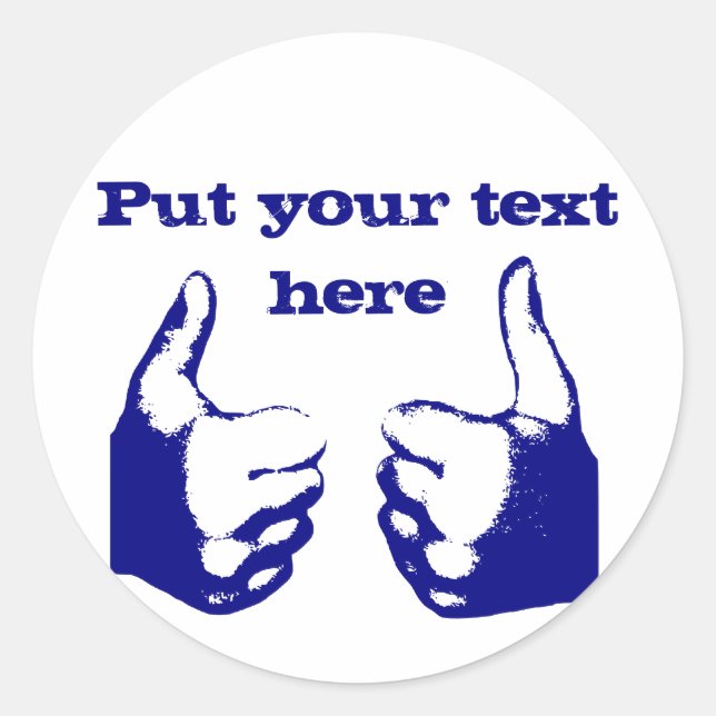 Thumbs Up Classic Round Sticker (Front)