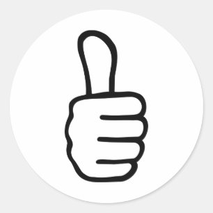 Thumbs up classic round sticker