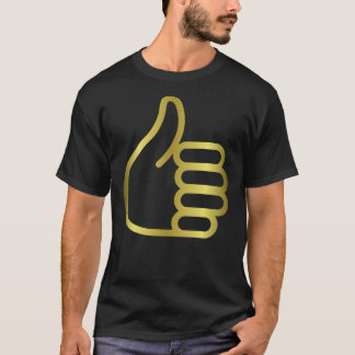 Thumbs Up Design Gold   T-Shirt